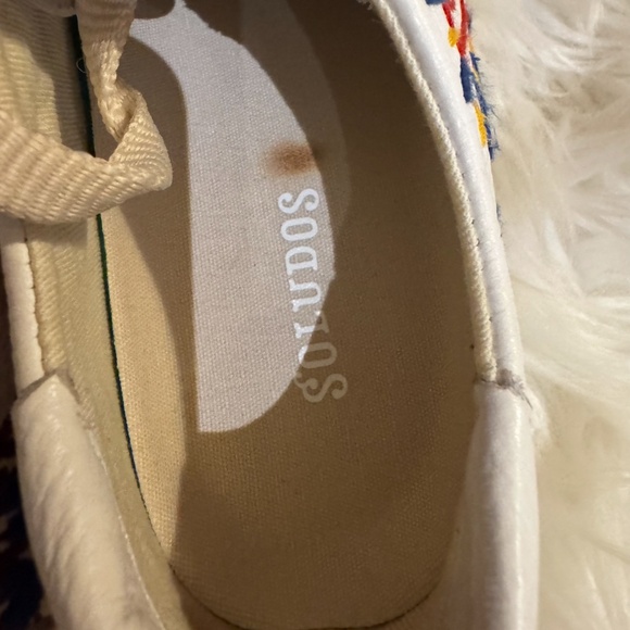Soludos Ibiza Classic Embroidered Sneaker Ultra Soft Leather Third Eye Women's 6 - Picture 7 of 9